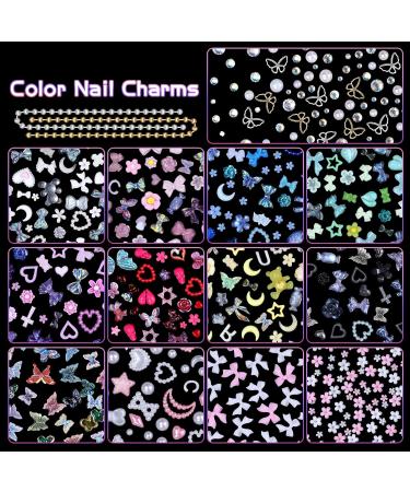 3D Nail Charms Set | Colorful Butterfly Flower Bow & Gem Nail Art Accessories | DIY Nail Art Supplies - Buy Online on GoSupps.com
