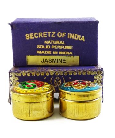 Natural Jasmine Fragrance Solid Perfume Body Musk Natural In Mini Brass Jar 4g - Buy Online on GoSupps.com