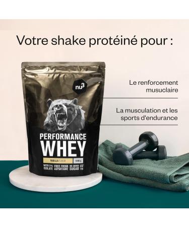 nu3 Whey Protein Performance - 1kg Vanilla - 33 Servings of Quick to Prepare Muscle Building Shake - Excellent Sport Solution and Delicious Taste - Powder Rich in Natural Protein - Buy Online on GoSupps.com