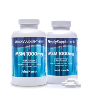 MSM Tablets 1000mg | Super High Strength Formula | 360 Tablets 6 Month Supply | Wheat-Free Fish-Free | Suitable for Vegetarians