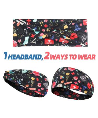 HoogaLife Non-Slip Headbands with Buttons for Masks - Set of 4 | Men's and Women's Turban Headbands for Hair and Ear Protection - Buy Online on GoSupps.com