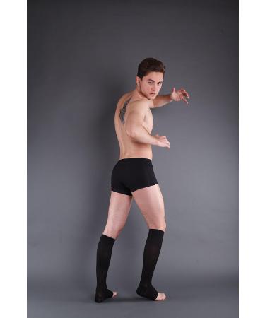 Buy Knee High Compression Stockings - Class 1 Open Toe Black - International Shipping Available - Buy Online on GoSupps.com