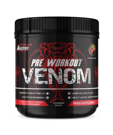 Pre Workout Venom 'Cherry Cola' - Pump Pre Workout Supplement by Freak Athletics - Elite Level Pre Workout Supplement - Pre Workout Powder Made in The UK - Available in Cherry Cola