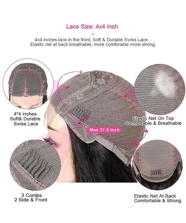 NewYou Body Wave Lace Front Wig 16 Inch 4x4 Lace Closure Pre Plucked Human Hair Wigs for Black Women 150% Density - Brazilian Virgin Human Hair Natural Color - Buy Online on GoSupps.com