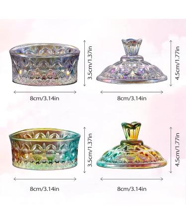 100ml Crystal Nail Dappen Dish with Lid - Laser Color | Acrylic Liquid & Powder Holder for Nail Art - Buy Online on GoSupps.com