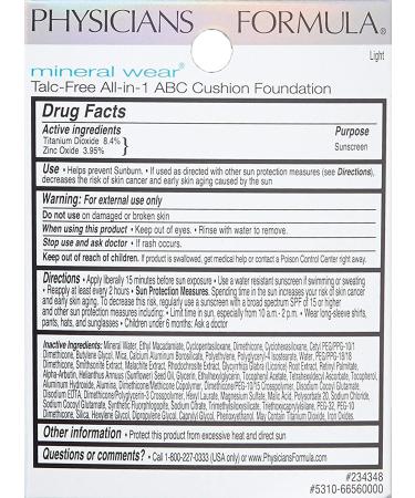 Physicians Formula Mineral Wear Cushion Foundation SPF 50 - Light | 0.47 fl oz - Buy Online on GoSupps.com