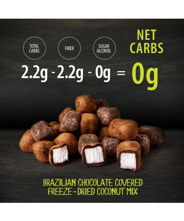 Naturanic Chocolate Covered Coconut Mix 3.5 oz (Pack of 2) - Keto Snacks | Zero Carbs, Zero Sugar Dark Chocolate | Organic, Vegan, Gluten-Free, Non-GMO - Unbeatable Taste - Buy Online on GoSupps.com