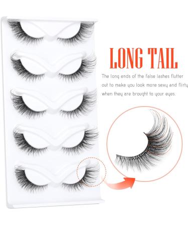ALICROWN HAIR Cat Eye Lashes Fluffy False Eyelashes Strip Fox Lashes Wispy Natural Fake Eyelashes Fairy Long Tail False Lashes 5 Pairs C- Fluffy - Buy Online on GoSupps.com