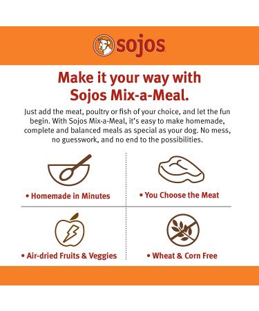 Sojos Mix-A-Meal Pre-Mix Natural Dehydrated Dog Food 8lb Grain-Free Formula (1 Pack) - Buy Online on GoSupps.com