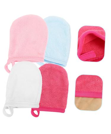 Shop 4pcs Cleansing Fingertips Makeup Remover Cloths - Exfoliating Face Towel & Mitts for Gentle Hair & Skin Care - Buy Online on GoSupps.com
