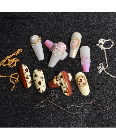 NICENEEDED 12 Strips Metal Nail Art Chains Black Silver White Nail Jewelry Chains Alloy Nail Chains Punk Nail Charms Nail Ornaments Nail Jewels Nail Art Studs for Manicure Decoration - Buy Online on GoSupps.com