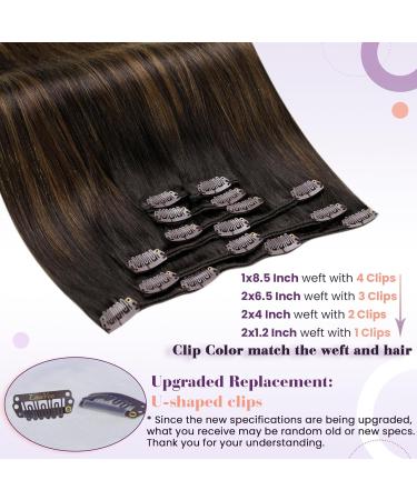 Buy Laavoo Real Hair Clip-In Extensions - Brown Balayage & Ombre 7pcs 105g 14 Inches - Premium Quality Double Treat Hair - Buy Online on GoSupps.com