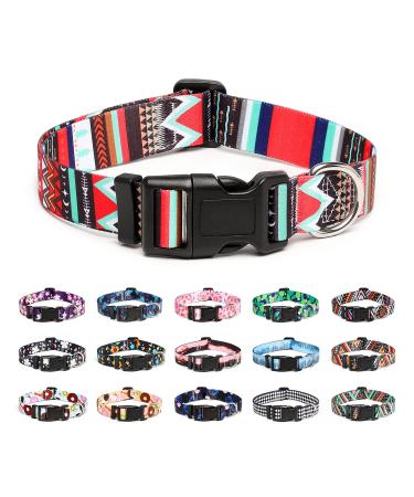 Mercano dog collar adjustable soft nylon comfort & robust patterned dog collar for small medium -sized dog puppies (l stem red) l trunk red - Buy Online on GoSupps.com