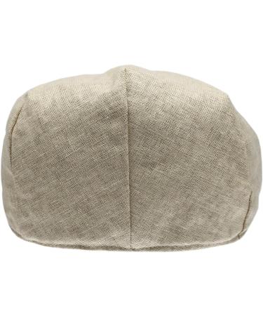 Men's Linen Flat Ivy Gatsby Summer Newsboy Hat - Khaki (L-XL) - Buy Online on GoSupps.com