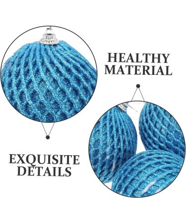 Zerodeko 3pcs Christmas Foam Ball Christmas Window Pendant Wrapped Hanging Ball Party The Tree Sticky Powder Blue 8X8X8CM - Buy Online on GoSupps.com