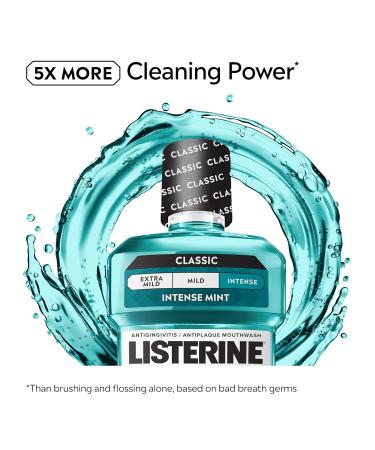 Listerine Cool Mint Intense Antiseptic Mouthwash Daily Oral Rinse Kills 99.9% of Germs That Cause Bad Breath Plaque and Gingivitis. for a Fresh Clean Mouth Intense Mint Flavor 250 mL/ 8.5 Fl.Oz. Cool Mint 8.5 Fl Oz (Pa  - Buy Online on GoSupps.com