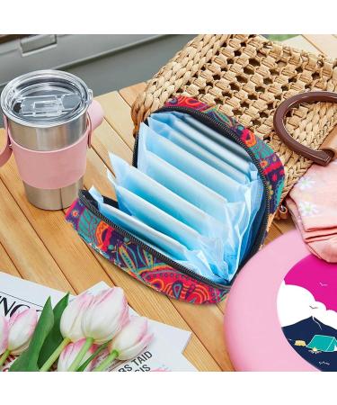 Shop Colorful Paisley Menstruation Bag - Zippered Women's Napkin & Tampon Bag for Girls | International Shipping - Buy Online on GoSupps.com