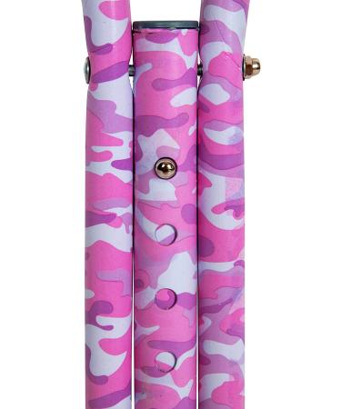 Adjustable Pink CAMO Youth Crutches for KidsTeensAdults - Lightweight Aluminum, Underarm Padding - Fits Heights 4'5-5'2 - Buy Online on GoSupps.com