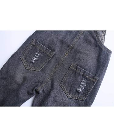 KIDSCOOL SPACE Baby Boy Girl Jean Overalls | Ripped Denim | Toddler Workwear | 2-3 Years | Black-2079 - Buy Online on GoSupps.com