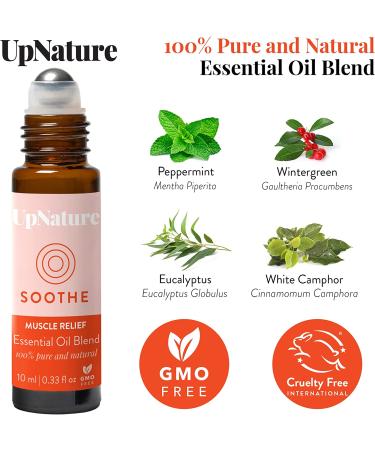 Soothe Essential Oil Roll On: Reduce Muscle & Pain, Breathe Easy, Improve Circulation - Peppermint & Eucalyptus Aromatherapy Blend | Stocking Stuffer - Buy Online on GoSupps.com