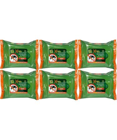 Xpel Insect Mosquito REPELLENT WIPES Tropical Formula 25 wipes (6)