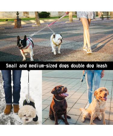Tiesome Metal Double Dog Leash - 360 Rotation Chew-Proof Dual Leash for Dogs | Ideal for Walking & Training | Durable Two Dog Splitter (2.5mm x 40cm) - Buy Online on GoSupps.com