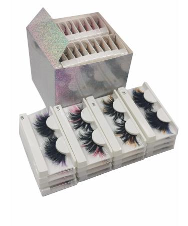 25mm Colored Mink Lashes - Dramatic Fluffy False Eyelashes for Festivals & Cosplay - 20 Pairs - Buy Online on GoSupps.com