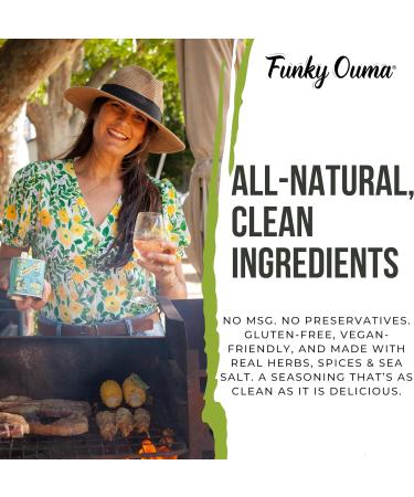 Funky Ouma pices pour barbecue africaines 185 g Assaisonnement tout usage sud-africain pour hommes femmes papas et gourmets Sel naturel pour braai et barbecue pices et herbes Cadeaux pour - Buy Online on GoSupps.com