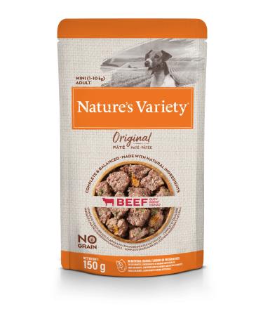 Nature's Variety Original No Grain - Mini Adult Dog P t with Beef - Box of 8 x 150 g