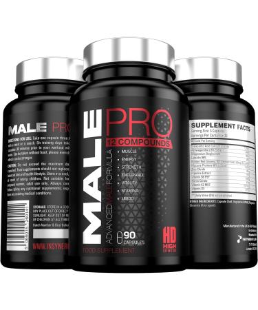 Male Pro Testosterone Booster 12-in-1 | Muscle Growth & Energy Support | Zinc Magnesium Formula | 90 Vegan Capsules - Buy Online on GoSupps.com