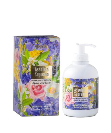 L'Amande ALMOND - Rose and Cornflower Liquid Hand and Body Soap Nourishing Cleansing Gel with Hyaluronic Acid and Vitamin E Natural Hand and Shower Soap - Supreme Absolute 300 ml