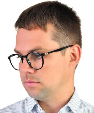 Mini Classic Nerd Reading Glasses | Large Round Plastic Frame | Prescription Glasses for Men & Women | Black 1.5 Diopters - Buy Online on GoSupps.com