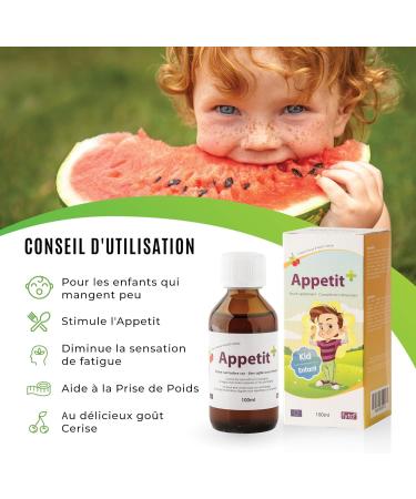 APPETIT+ Booster - Stimulates Appetite & Weight Gain | Fenugreek & B Vitamin Complex | Pleasant Cherry Taste | 100ml | Gluten Free - Buy Online on GoSupps.com