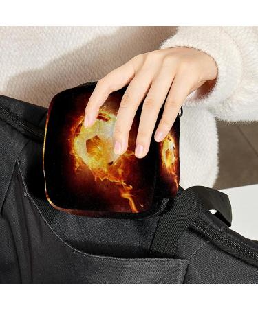 Cool Sport-Feuer-Fu ball Ladies Napkin Storage Bag | Portable Menstrual Pad & Cup Pocket with Zipper for Teenagers & Women - Buy Online on GoSupps.com