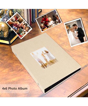 Miaikoe 6x4 Photo Album - 300 Pockets Large Capacity Linen Album for Family, Wedding, Anniversary - Holds 300 Horizontal 10x15cm Photos - Beige - Buy Online on GoSupps.com