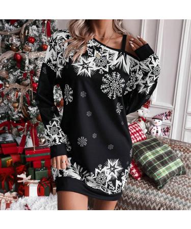 Women's Christmas Dress Sweatshirt - Sexy Cartoon Hooded Tops & Long-Sleeved Sweater for Party - Autumn Winter Fashion - Buy Online on GoSupps.com