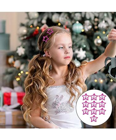 Hair Clip | Five-pointed Hair Charm Multicolor Shaped Hair Clips Shape Snap Hair Clips Hollow Barrettes Cute Shiny Hair Clips for Girls Huyath 1 count (Pack of 1) Hot Pink - Buy Online on GoSupps.com