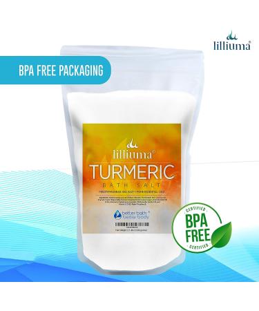 Turmeric Bath Salt 40oz - Mediterranean Sea Salt with Turmeric, Lemon & Frankincense Oils - Natural Ingredients - 2.5lb Pack - Buy Online on GoSupps.com