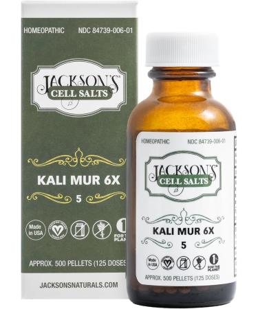 Jackson's #5 Cell Salt Kali mur 6X (500 Pellet Bottle) Certified Vegan Lactose-Free Schuessler Tissue Salt Kali muriaticum 6X - Buy Online on GoSupps.com