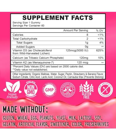 OH MY CHEWY D3K2 Gummies Variety Pack 3 Bottles (60 Each) Strawberry Banana Apple Kiwi & Peach Mango - Buy Online on GoSupps.com