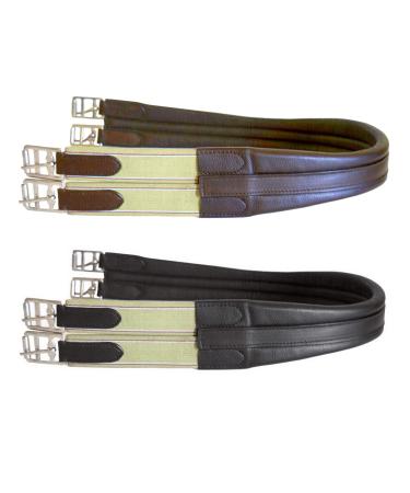 SIE EQUESTRIAN Contoured English Chafeless Girth Black Brown 46" / 48" / 50" / 52" / 54"/ 56" Black 48"