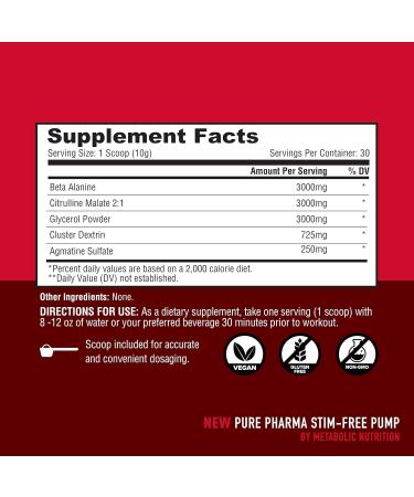 Metabolic Nutrition Stim Free Pump - Boost Energy & Performance | International Shipping Available - Buy Online on GoSupps.com