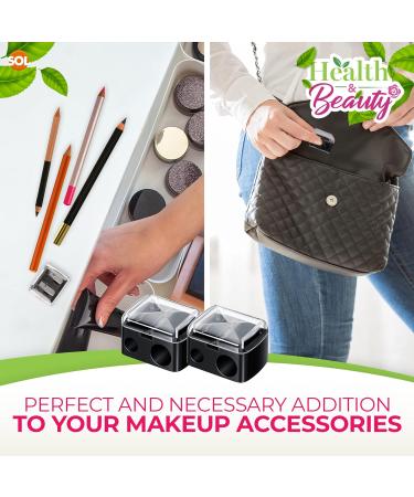 2pk Dual Makeup Sharpener for Eye, Lip, and Eyebrow Pencils - Big & Small Holes Eyeliner Sharpener - Buy Online on GoSupps.com