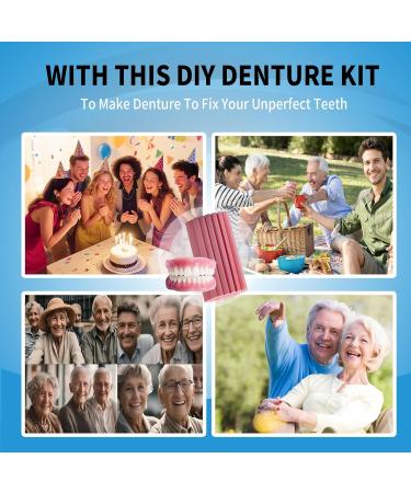 Kaimloyou DIY Denture Kit - Top & Bottom Fake Teeth with Comfort Fit for Everyday Use Natural-Looking Emergency Replacement Solution (Size fits Most People as it can be Adjustable) - Buy Online on GoSupps.com