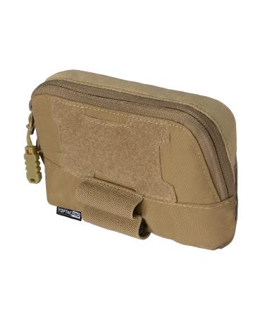 TOPTACPRO Tactical MOLLE Admin Panel Pouch Small Chest Pouch for Tactical Vest JPC2.0 AVS CPC MOLLE System Gun Belt 500D Cordura Nylon C:Coyote Brown