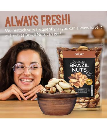 Premium 32 oz Dry Roasted Brazil Nuts - Sea Salted, Non-GMO, Vegan, Keto Friendly | 100% Natural, No Oil, Herbicides or Pesticides | 2 lbs - Buy Online on GoSupps.com