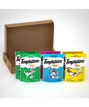 TEMPTATIONS MixUps and Classics Variety Packs, Multiple Flavors Feline Favorites 3 Ounce (Pack of 6)
