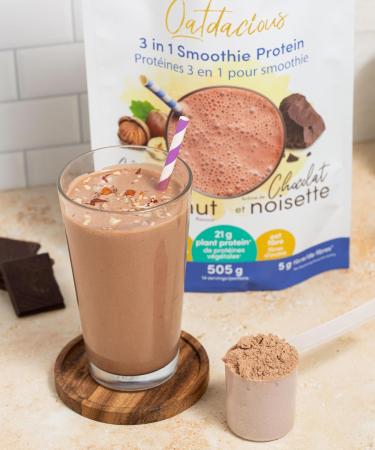 Vegan Protein Powder - Oatdacious 3 in 1 Smoothie Protein (Chocolate Hazelnut) with Oat Fibre/505 gm Gluten Free No Added Sugars - Buy Online on GoSupps.com