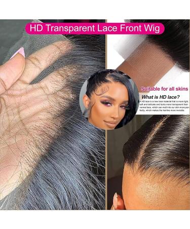 16 Inch Body Wave HD Lace Front Wig | 180 Density Brazilian Virgin Human Hair | Transparent Lace Frontal Wig for Black Women with Baby Hair | Real Glueless & Dyeable - Buy Online on GoSupps.com