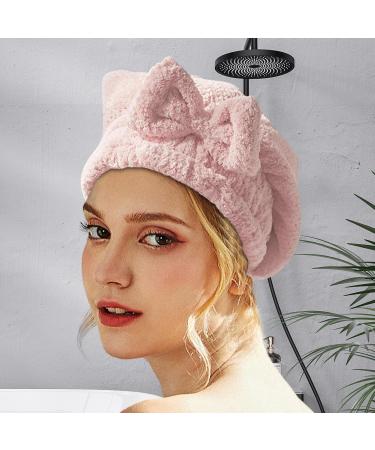 Xuanshengjia Hair Dryer Towels - Soft & Absorbent Fast Drying Hair Care | Towel Hat for Curly Hair Anti-Frizz Accessories in Perfect Pink for Women - Buy Online on GoSupps.com